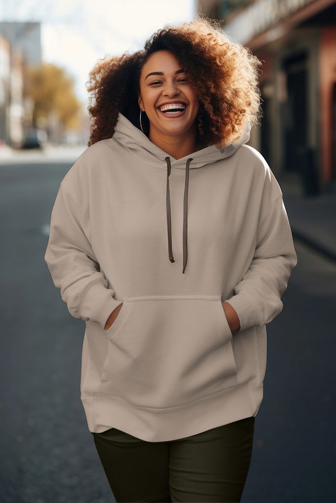 Editable oversized hoodie mockup street fashion design