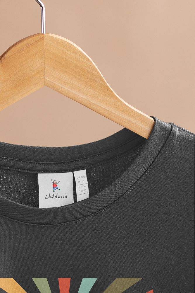 T-shirt label mockup, editable fashion branding design