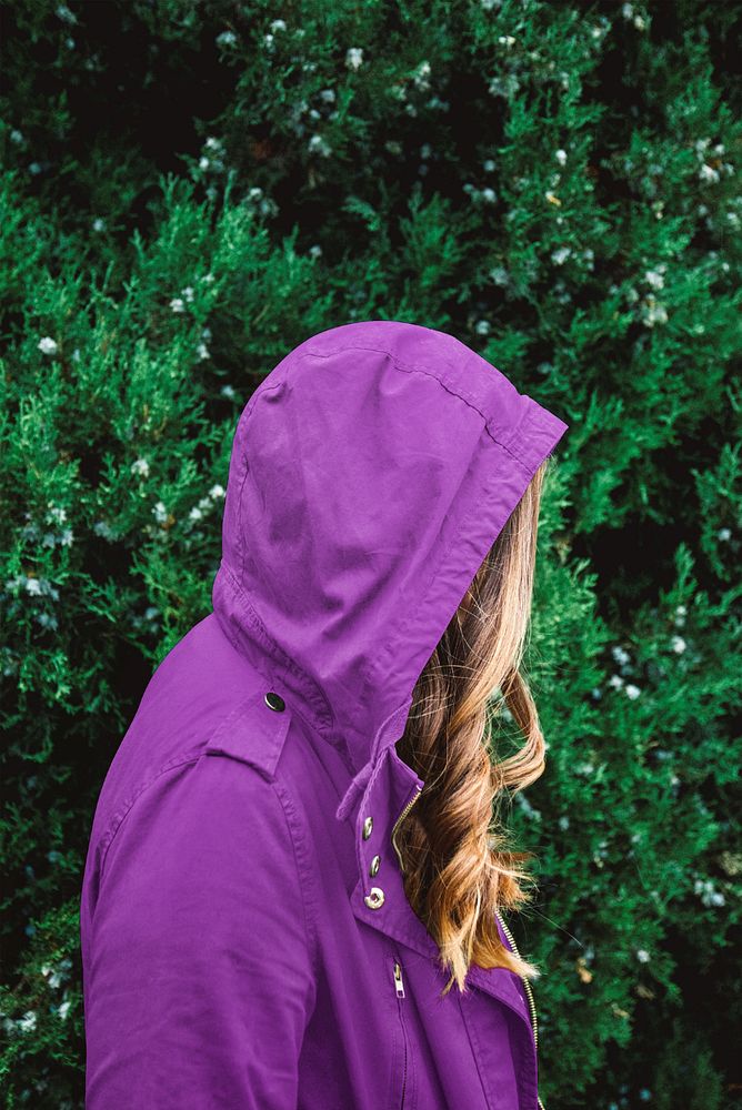 Editable purple hoodie windbreaker mockup