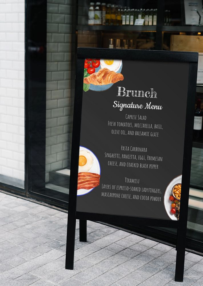 Editable restaurant sign mockup