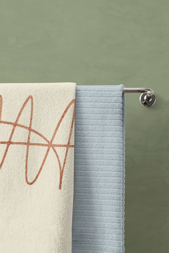 Editable hanging towels mockup