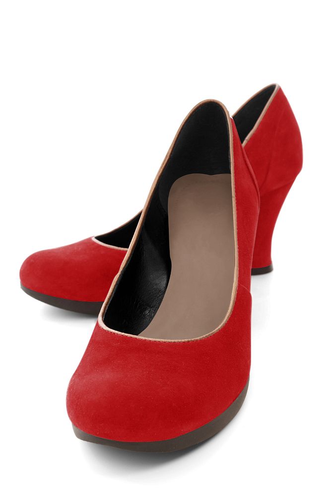 Red high heels  editable mockup, women's shoes