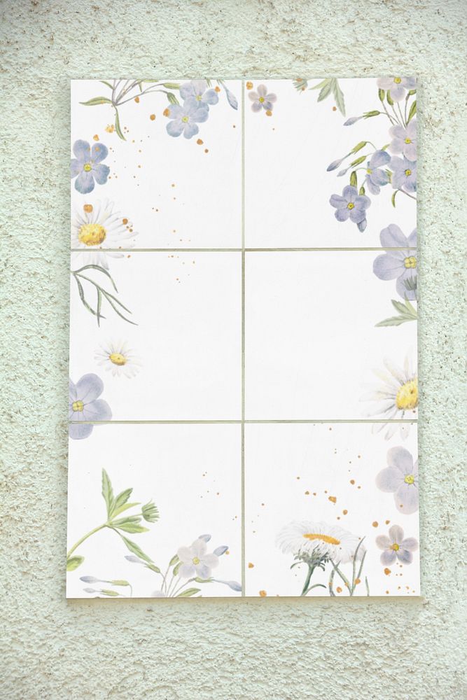 Floral note papers  editable mockup