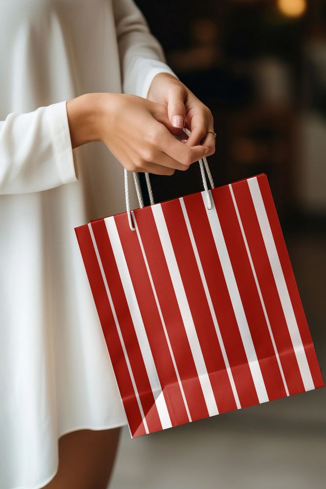 Paper shopping bag  editable mockup 