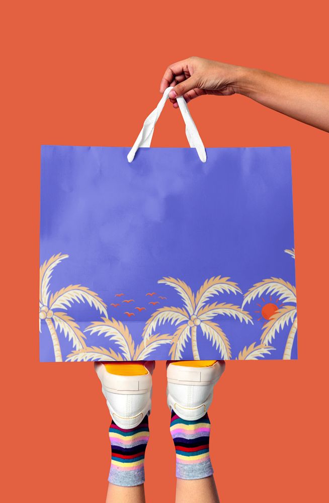 Funky shopping bag mockup