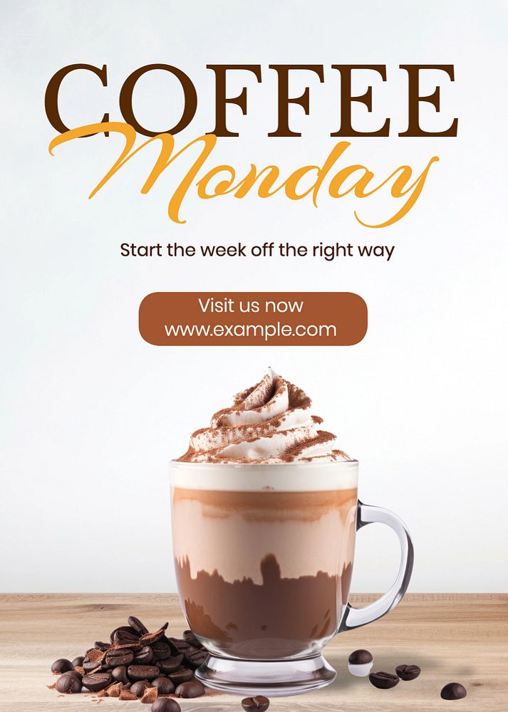 Coffee Monday poster template