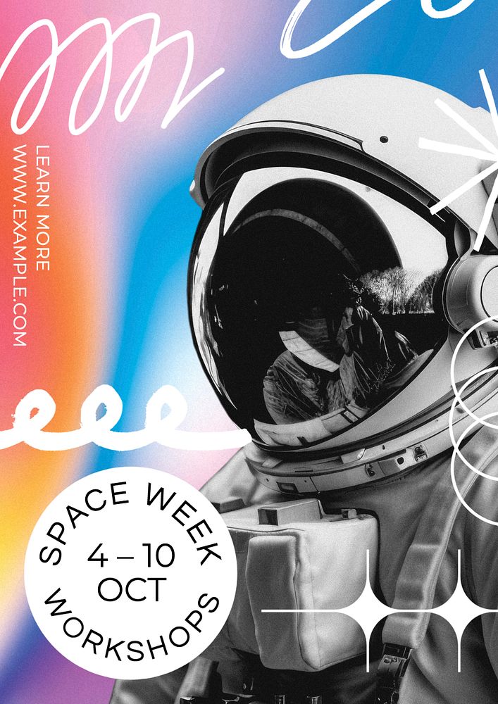 Space week poster template