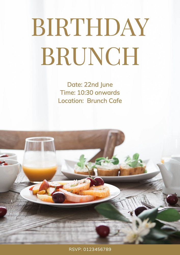 birthday brunch poster template