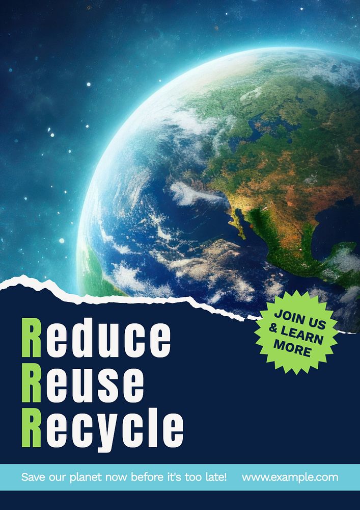 Reduce reuse recycle poster template