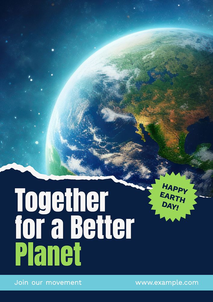 Happy Earth day poster template