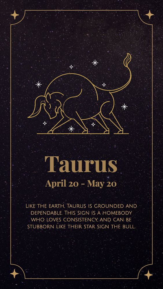 Taurus Facebook story template