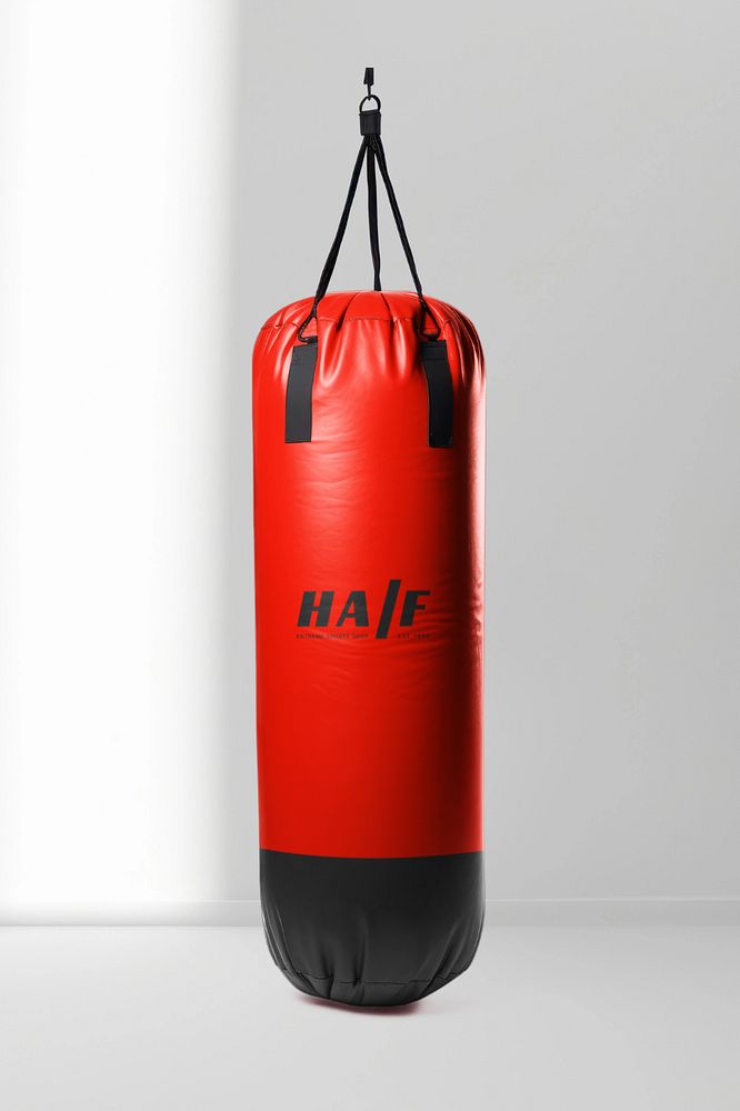 Punching bag mockup, editable design