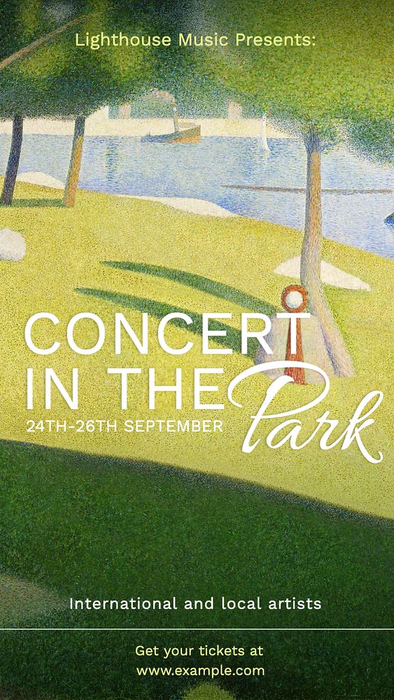 Park concert Facebook story template