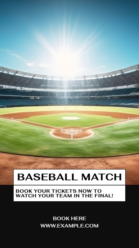 Baseball match story template, editable social media design