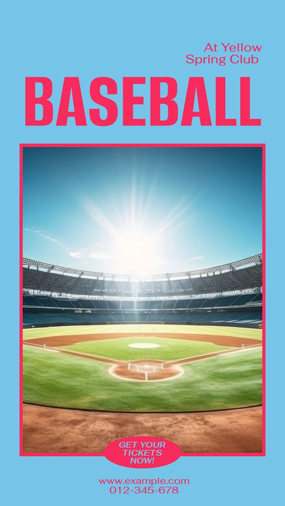 Baseball match story template, editable social media design