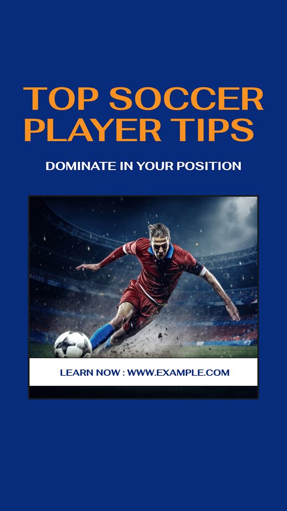 Soccer player tips story template, editable social media design