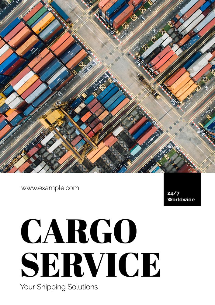 Cargo service  poster template, editable text and design