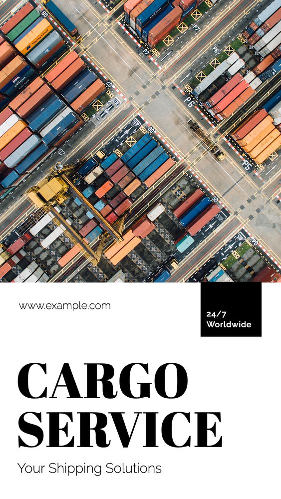 Cargo service  Instagram story template, editable text