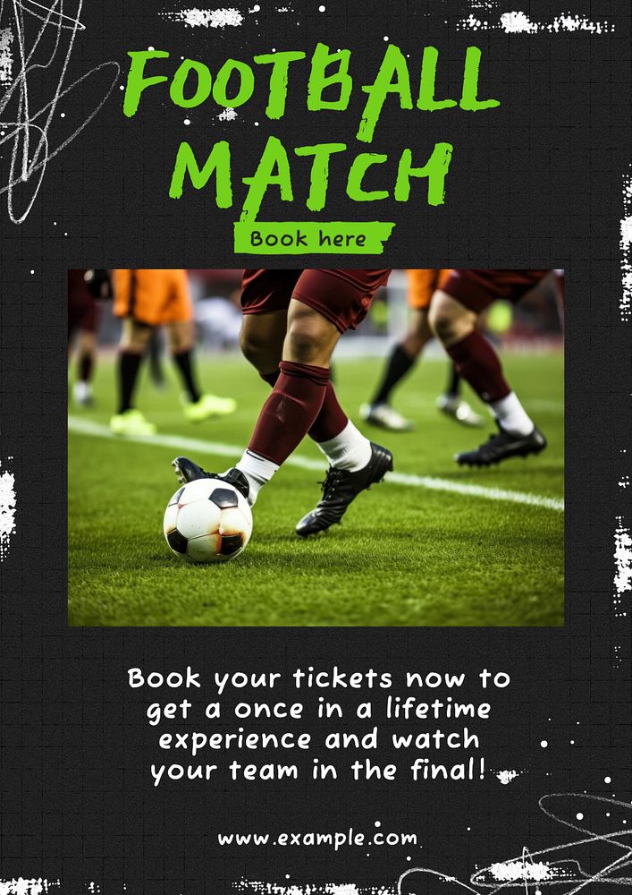 Football match  poster template, editable text and design