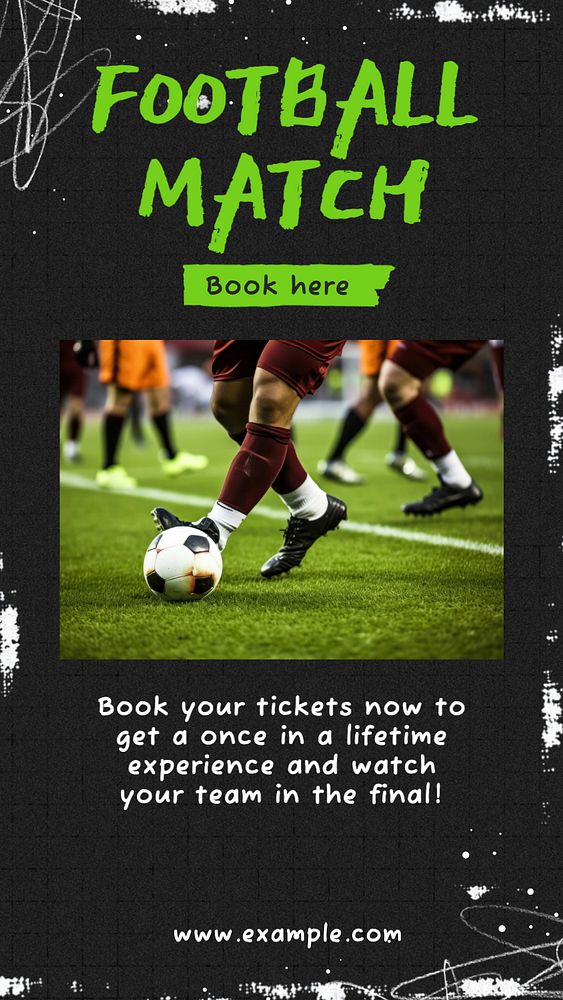 Football match  Instagram story template, editable text