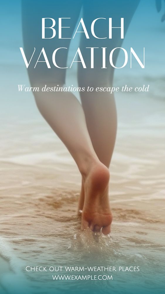 Beach vacation Instagram story template, editable text