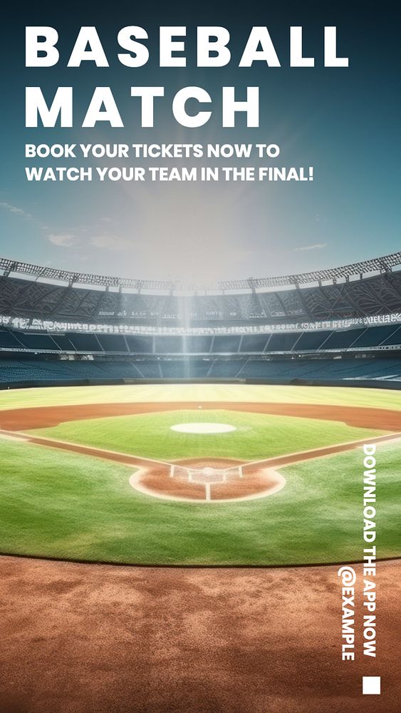 Baseball match Instagram story template, editable text