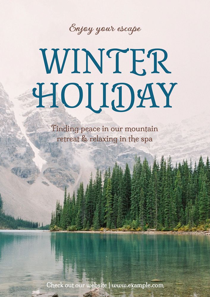 Winter holiday poster template, editable text & design