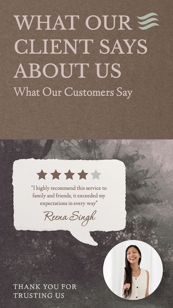 Client review  Instagram story template, editable text