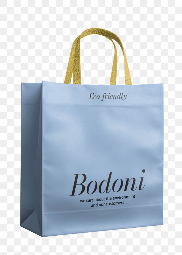 Paper shopping bag editable mockup element