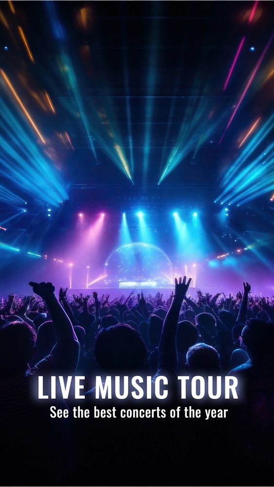 Concert music tour  Instagram story template, editable text