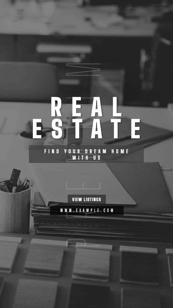 Real estate listings Instagram story template, editable text