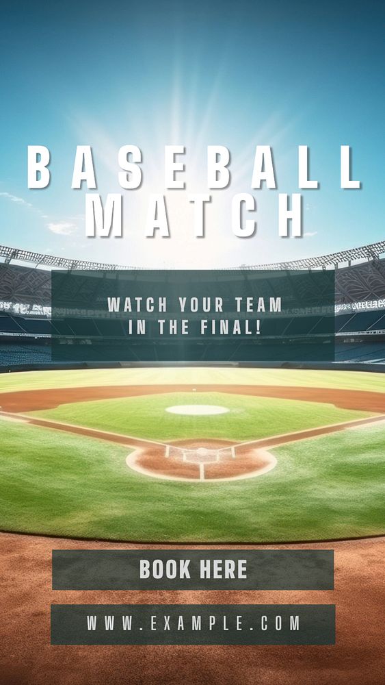 Baseball match Facebook story template, editable design