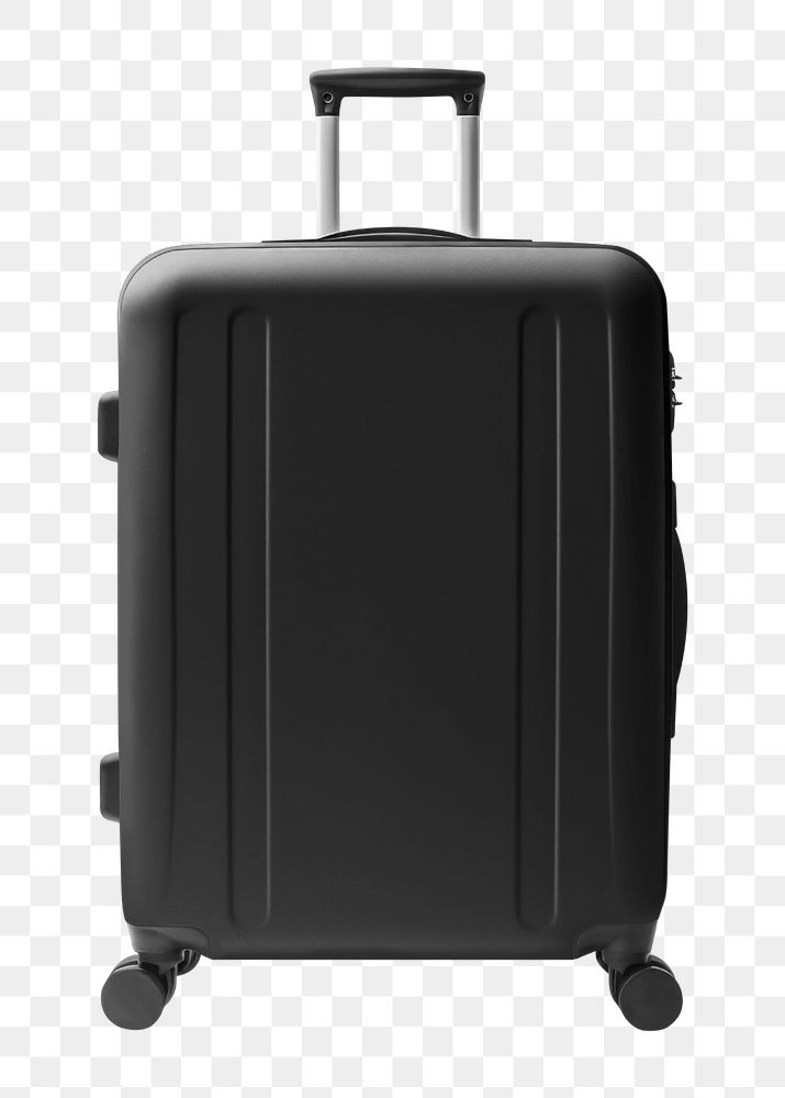 Black luggage mockup, editable design