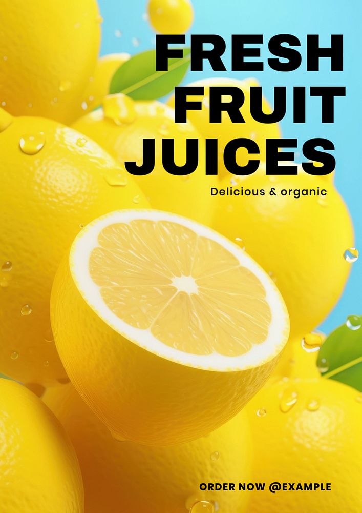 Fruit juices menu template