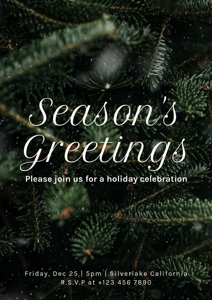 Season's greetings flyer template, editable design