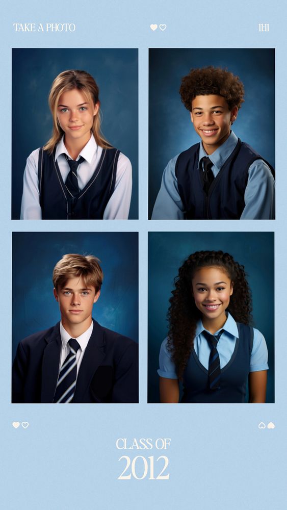 Blue yearbook photo collage, editable | Premium Photo Collage Maker ...