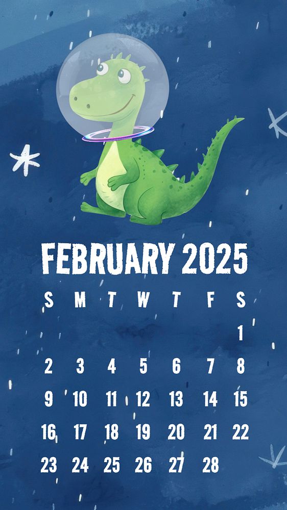 February 2025 calendar mobile wallpaper Premium Editable Template