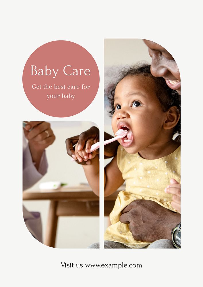 Baby care poster template, editable text & design