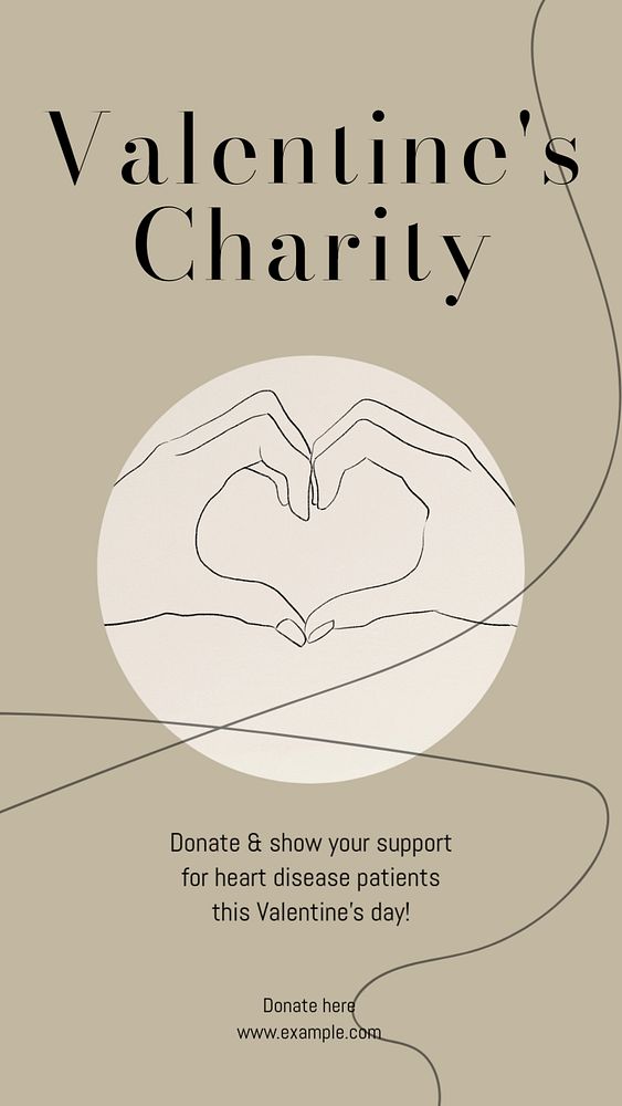 Valentine's charity Instagram story template, editable design