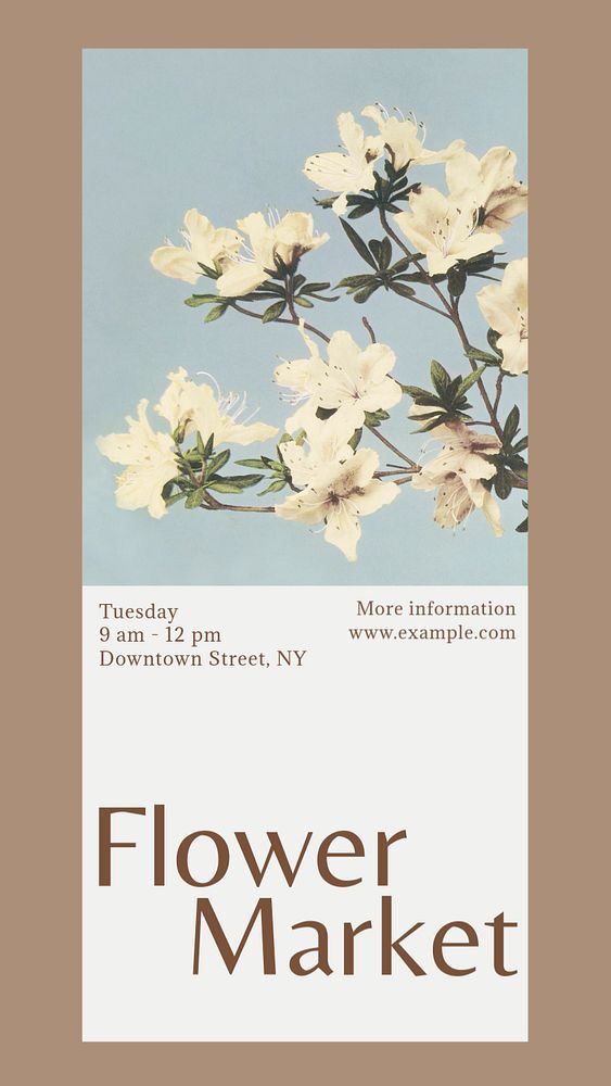 Flower market Instagram story template, editable design