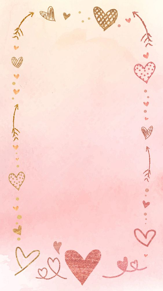 Cute love frame background, editable design