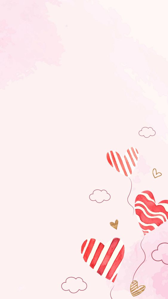 Cute heart balloons background, editable design