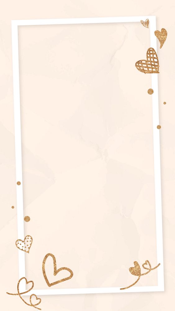 Gold heart frame, editable background design