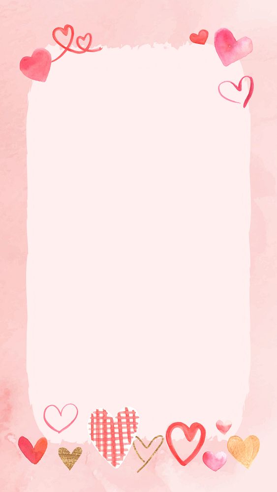 Pink watercolor Valentine's background, editable design