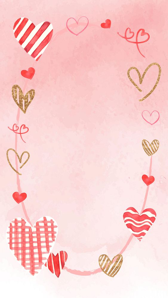 Pink watercolor heart, editable background design