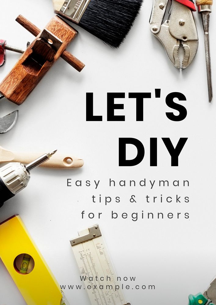 Let's DIY poster template, editable text and design