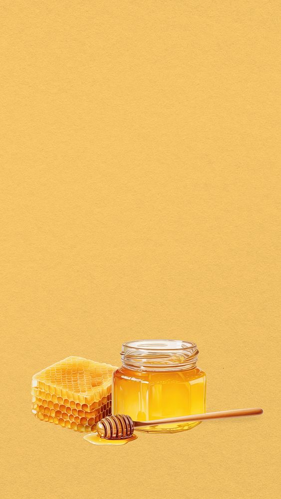 Editable honey jar mobile phone, food digital art design