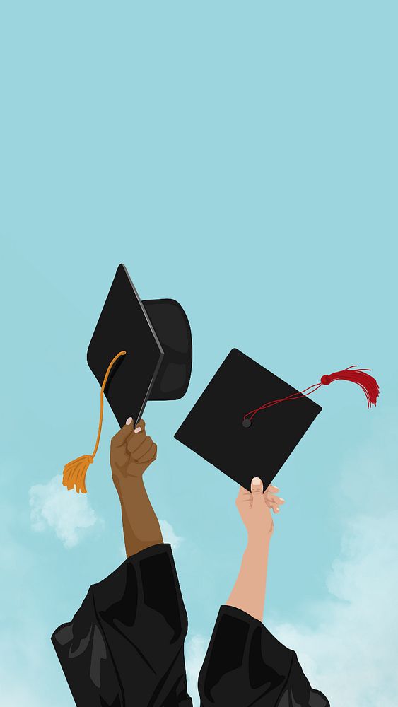 Education graduation, aesthetic illustration, editable design