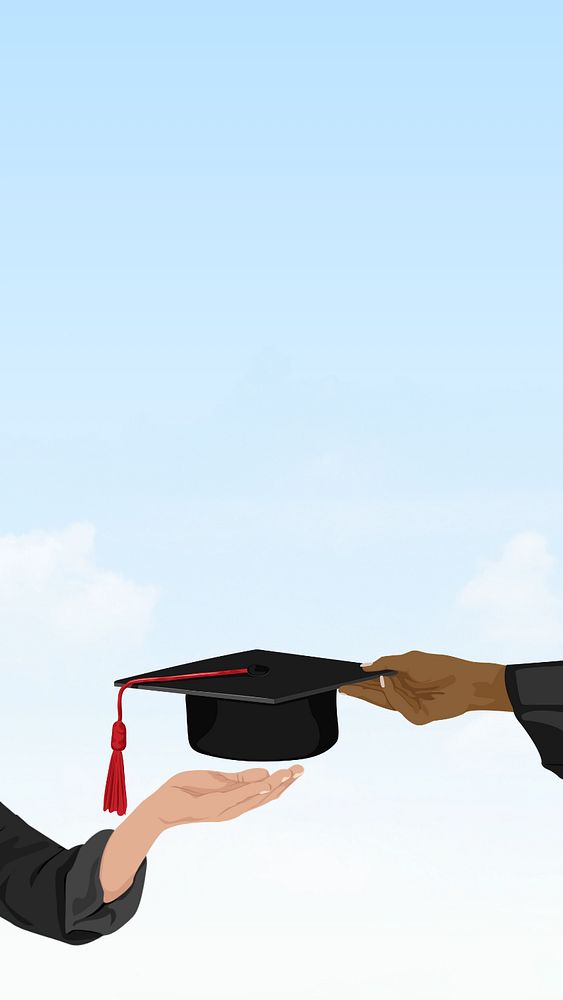 Academic graduation, aesthetic illustration, editable design