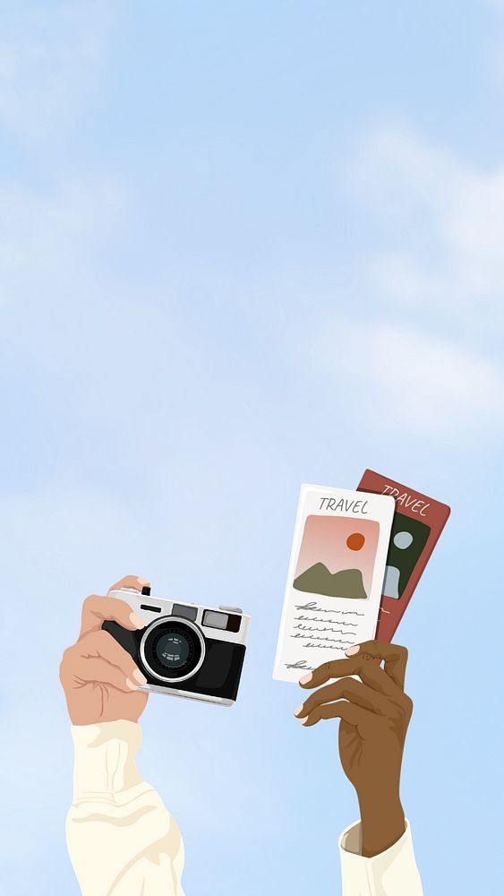 Travel guide, aesthetic illustration, editable design